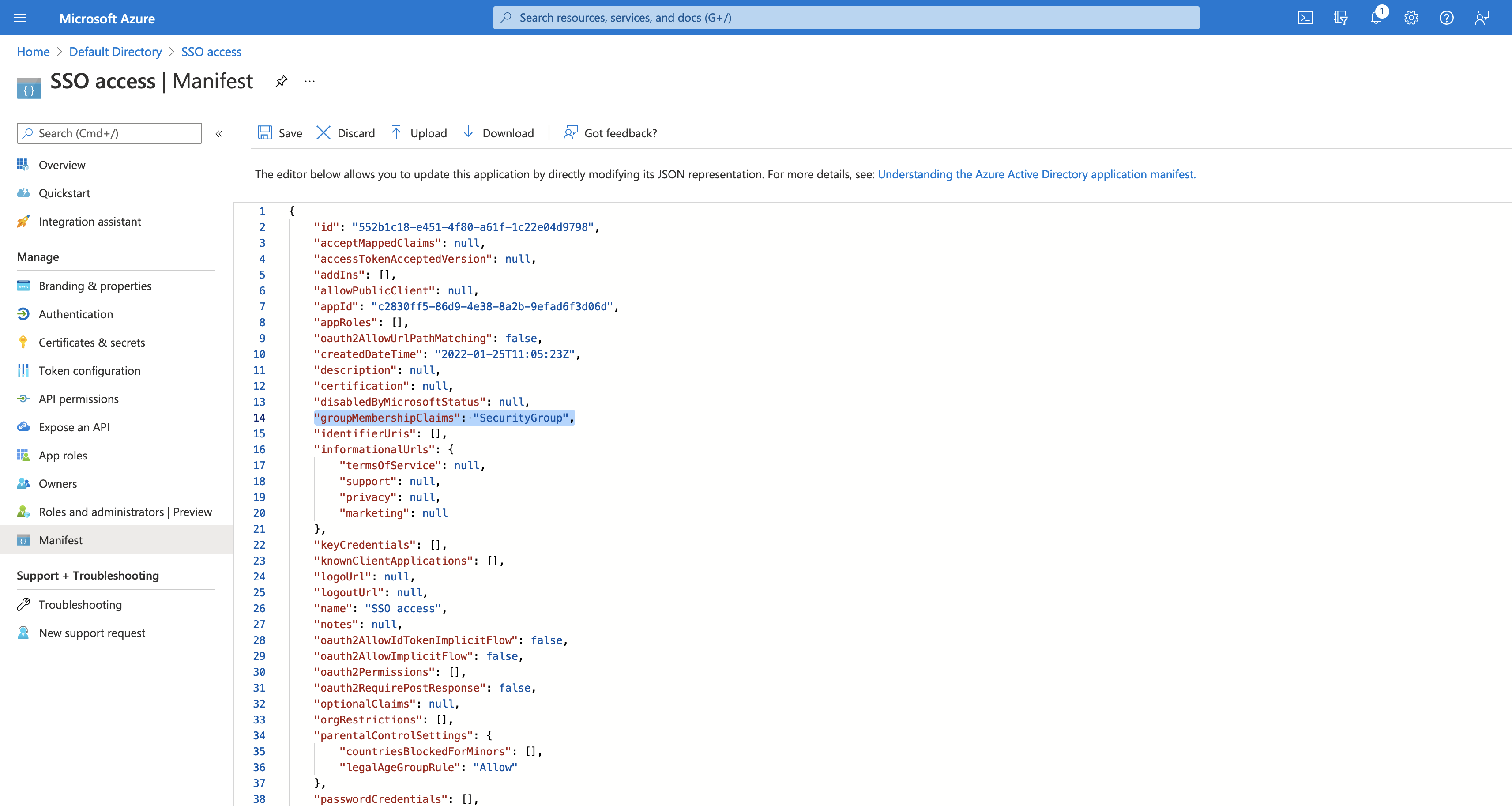 oidc azure server claims